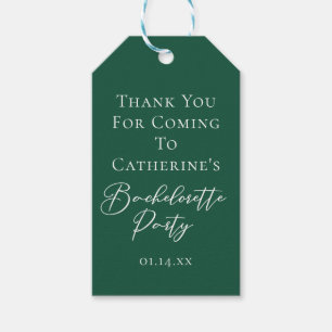 Personalised Emerald Green Bachelorette Party Gift Tags