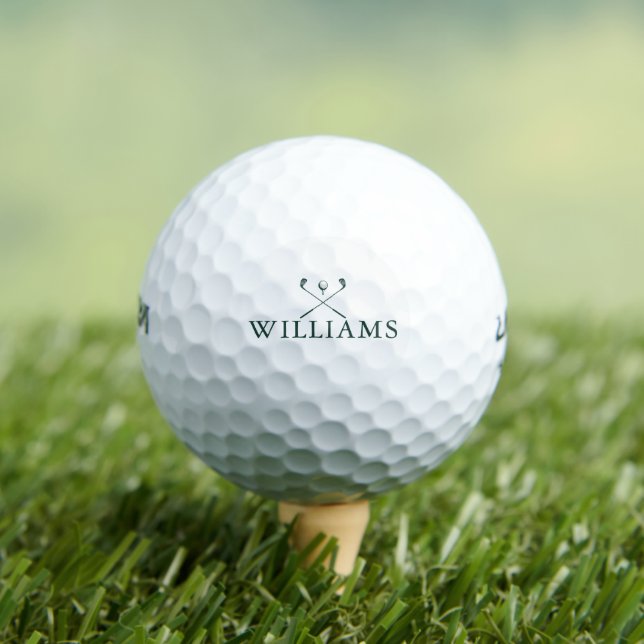 Personalised Emerald Green Name Golf Clubs Balls (Insitu Tee)
