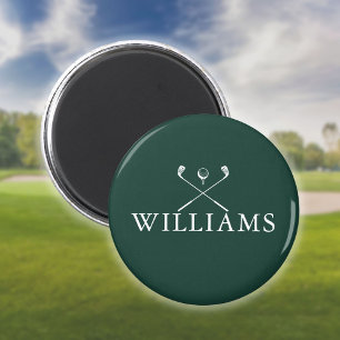 Personalised Emerald Green Name Golf Clubs Magnet