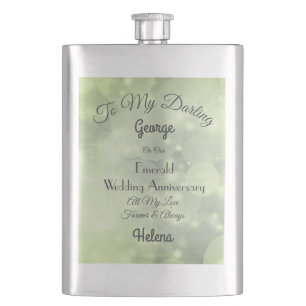Personalised Emerald Wedding Classic Flask