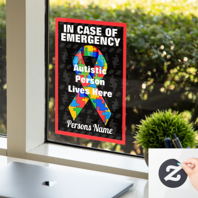 Personalised Emergency Autistic Person Lives Here (Office)