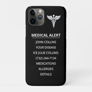 Personalised Emergency Medical Alert ID Phone Tag Case-Mate iPhone Case