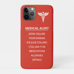 Personalised Emergency Medical Alert ID Phone Tag Case-Mate iPhone Case