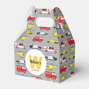 Personalised Emergency Vehicles Transportation Favour Box