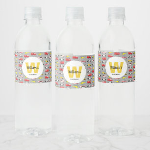 Personalised Emergency Vehicles Transportation Water Bottle Label