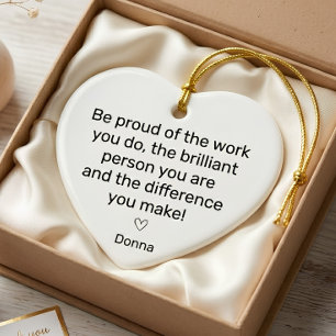 Personalised Employee Appreciation Heart Ceramic Tree Decoration