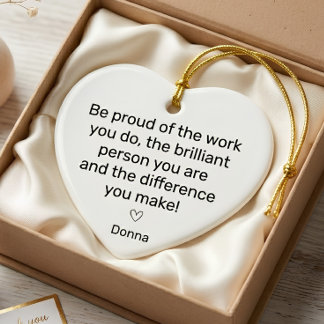 Personalised Employee Appreciation Heart Ceramic Tree Decoration