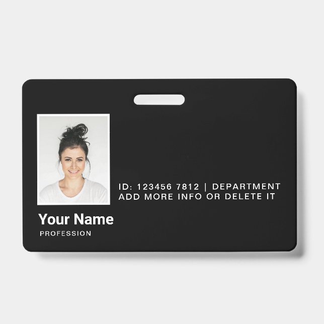 Personalised Employee Modern Photo ID Security Badge (Front)