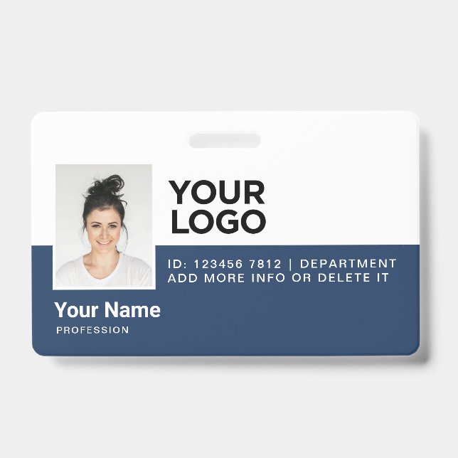 Personalised Employee Modern Photo ID Security Badge (Front)