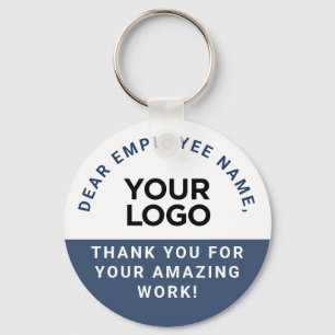 Personalised Employee Name Text Logo Appreciation Key Ring