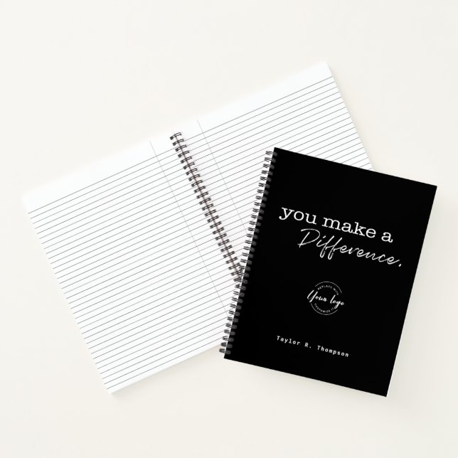 Personalised Employee Name You Make a difference Notebook (Inside)