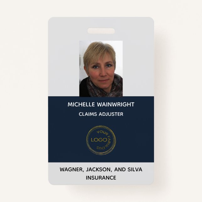 Personalised Employee Photo Add Your Business Logo ID Badge (Front)