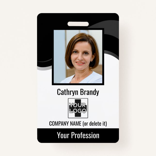 Personalised Employee, Photo, Bar Code & Logo ID Badge (Front)