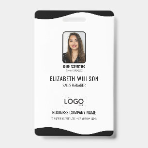 Personalised Employee Photo, Bar Code, Logo, Name  ID Badge