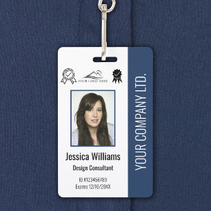 Personalised Employee Photo Certification Blue ID Badge