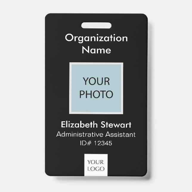 Personalised Employee Photo ID and Logo Badge (Front)