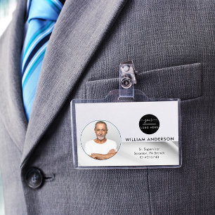 Personalised Employee Photo ID Company Faux Silver Badge