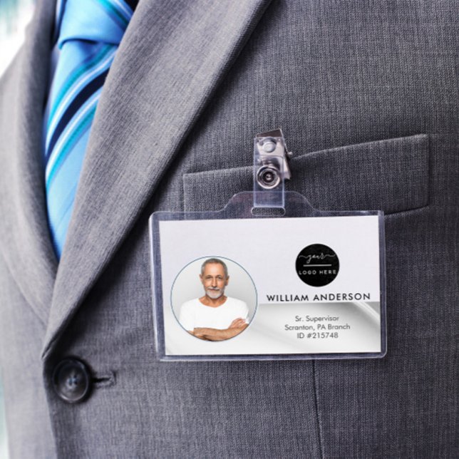 Personalised Employee Photo ID Company Faux Silver Badge (Creator Uploaded)