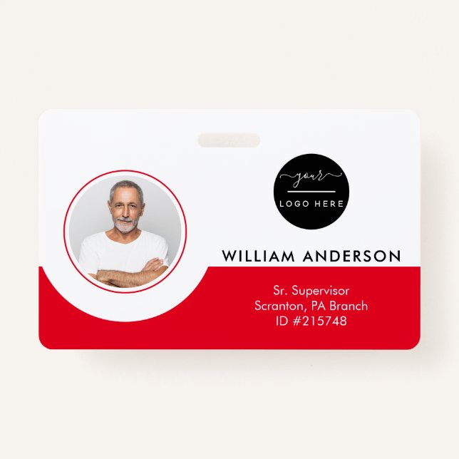 Personalised Employee Photo ID Company Security Ba ID Badge (Front)