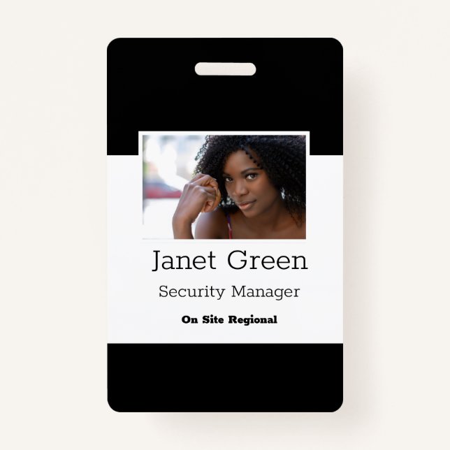 Personalised Employee Photo ID Company Security  ID Badge (Front)