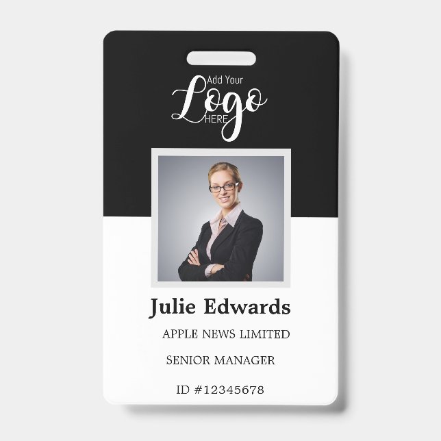 Personalised employee Photo ID & security pass Badge (Front)