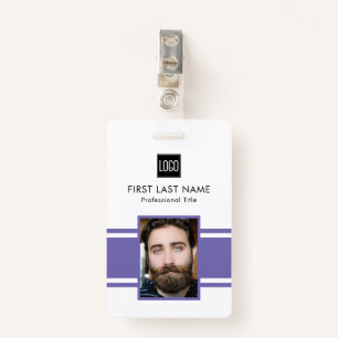 Personalised Employee   Purple Logo Staff Photo ID Badge