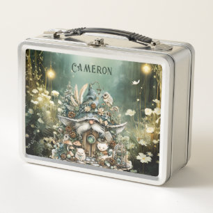 Personalised Enchanted Forest Gnome Metal Lunch Box