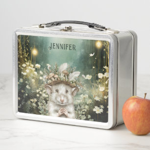 Personalised Enchanted Forest Mouse Metal Lunch Box