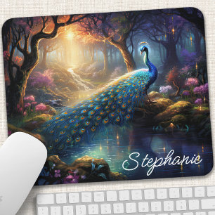 Personalised Enchanted Peacock Mouse Pad