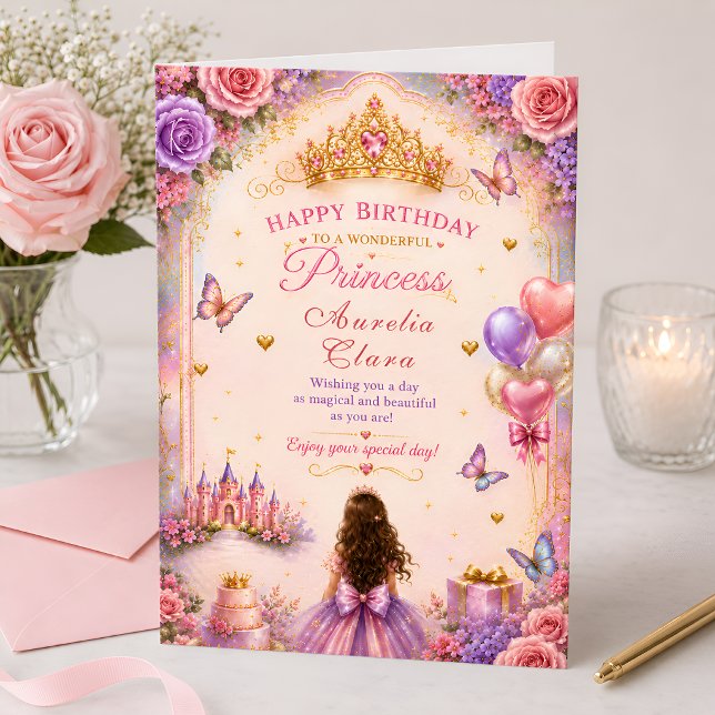Personalised Enchanted Princess Birthday Greeting  Card (Creator Uploaded)