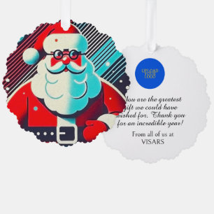Personalised Enchanting Santa Claus Business Tree Decoration Card