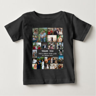 Personalised End Of Year Family 22 Photo Collage Baby T-Shirt