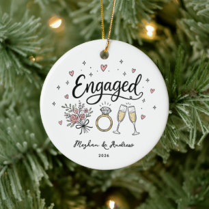 Personalised Engaged Christmas Ornament