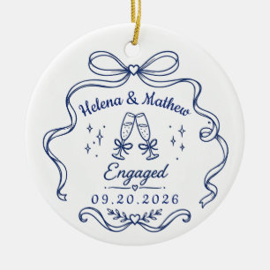Personalised Engaged Couple Christmas Ornament