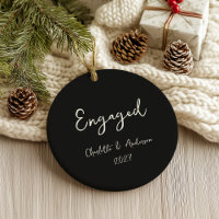 Personalised Engaged Couple Handwritten Black