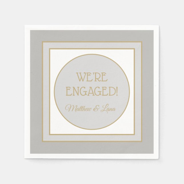 Personalised engagement party  napkin (Front)
