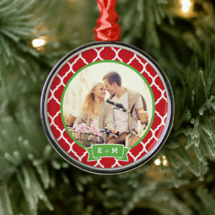 Personalised Engagement Photo Monogram Ornament
