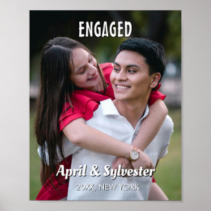 Personalised Engagement Photo  Poster