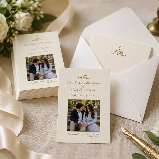 Personalised Engagement Prayer Card with photo (Creator Uploaded)