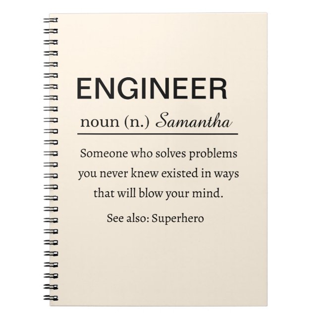 Personalised Engineer Definition Notebook (Front)