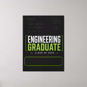 Personalised Engineering Graduate 2026 Name Canvas Print