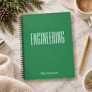 Personalised Engineering Graph Paper Green Name Notebook