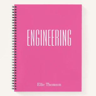 Personalised Engineering Graph Paper Pink Name Notebook