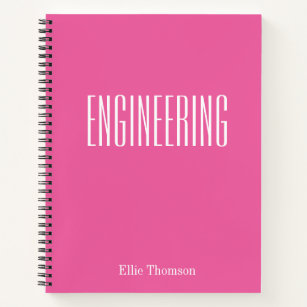 Personalised Engineering Graph Paper Pink Name Notebook