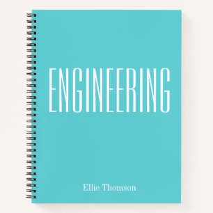 Personalised Engineering Graph Paper Simple Aqua Notebook
