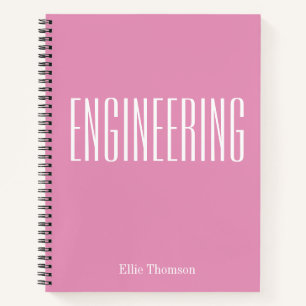 Personalised Engineering Graph Paper Simple Pink Notebook