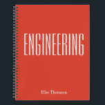 Personalised Engineering Graph Paper Simple Red Notebook<br><div class="desc">A cute,  trendy notebook to take to engineering class or for homework with a simple,  minimalist cover in red and space for the school subject and your name to be personalised.</div>