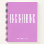 Personalised Engineering Graph Paper Simple Violet Notebook<br><div class="desc">A cute,  trendy notebook to take to engineering class or for homework with a simple,  minimalist cover in pretty violet pink and space for the school subject and your name to be personalised.</div>