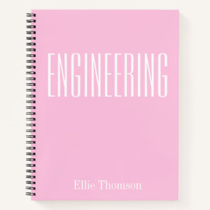Personalised Engineering Simple Graph Paper Pink Notebook