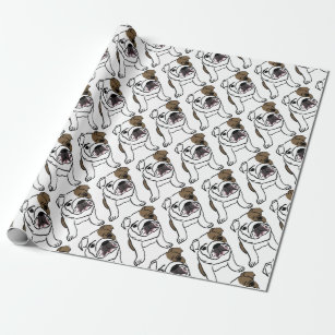 Personalised English Bulldog Puppy Wrapping Paper